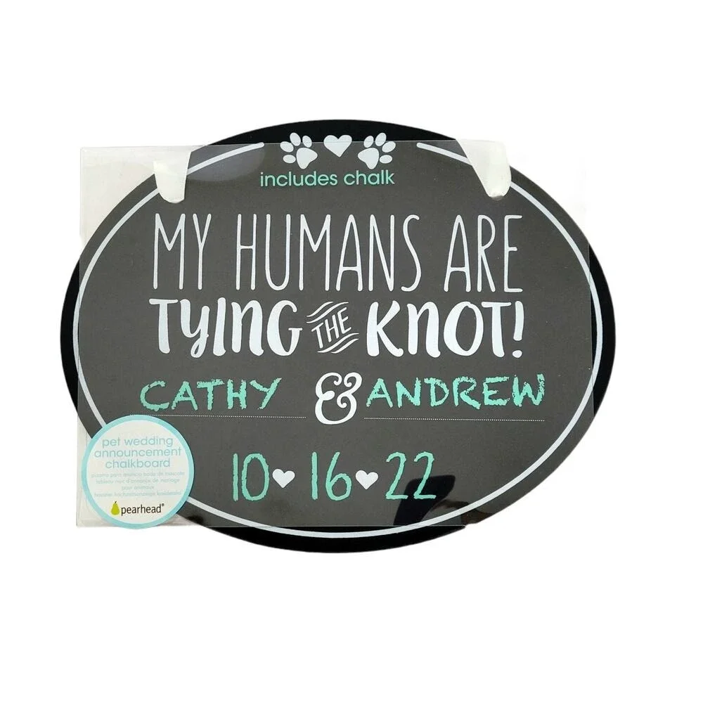 Pet Wedding Announcement‎ Chalkboard Sign Includes Chalk